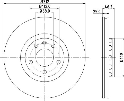 HELLA PAGID 8DD 355 124-131 - Bremžu diski ps1.lv