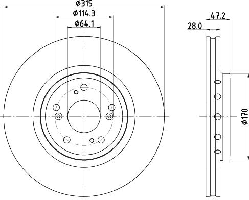 HELLA PAGID 8DD 355 125-321 - Bremžu diski ps1.lv