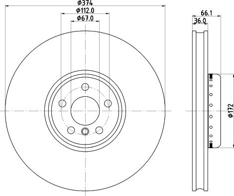 HELLA PAGID 8DD355126471 - Bremžu diski ps1.lv