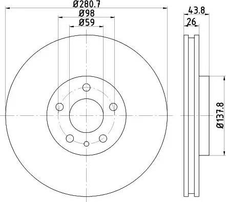 HELLA PAGID 8DD 355 120-291 - Bremžu diski ps1.lv