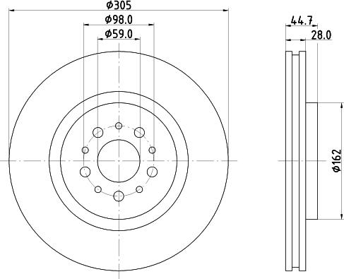 HELLA PAGID 8DD 355 121-872 - Bremžu diski ps1.lv