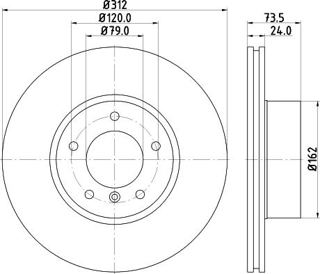 HELLA PAGID 8DD 355 128-921 - Bremžu diski ps1.lv