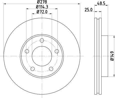 HELLA PAGID 8DD 355 128-231 - Bremžu diski ps1.lv