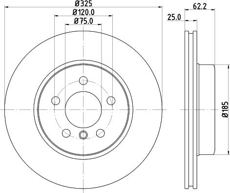 HELLA PAGID 8DD 355 123-841 - Bremžu diski ps1.lv