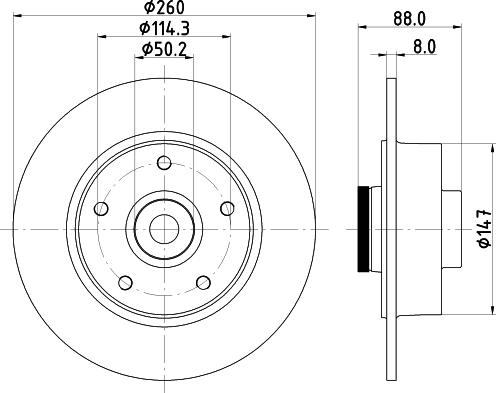 HELLA PAGID 8DD 355 123-311 - Bremžu diski ps1.lv