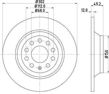 HELLA PAGID 8DD 355 122-141 - Bremžu diski ps1.lv