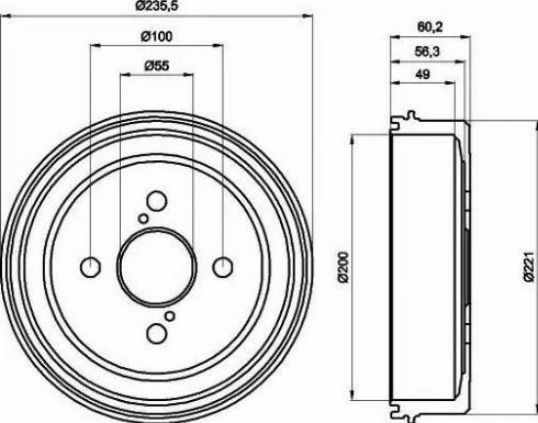 HELLA PAGID 8DT 355 300-511 - Bremžu trumulis ps1.lv