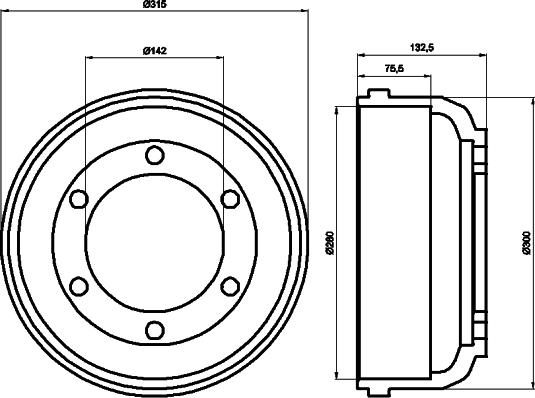 HELLA PAGID 8DT 355 300-211 - Bremžu trumulis ps1.lv