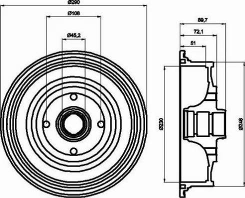 HELLA PAGID 8DT 355 301-601 - Bremžu trumulis ps1.lv