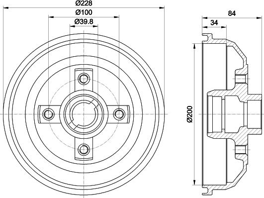 HELLA PAGID 8DT 355 301-161 - Bremžu trumulis ps1.lv