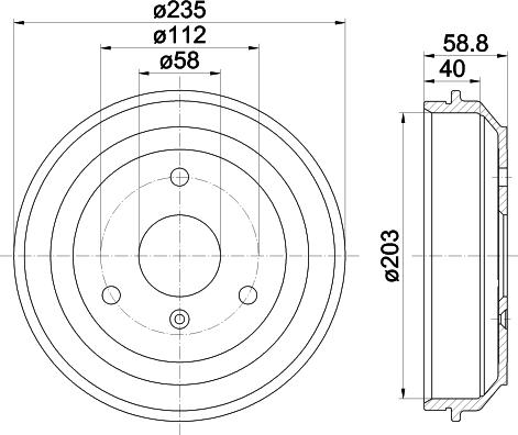 HELLA PAGID 8DT 355 301-851 - Bremžu trumulis ps1.lv