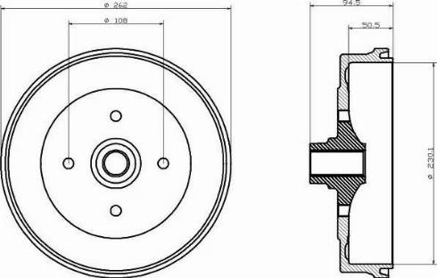 HELLA PAGID 8DT355301251 - Bremžu trumulis ps1.lv