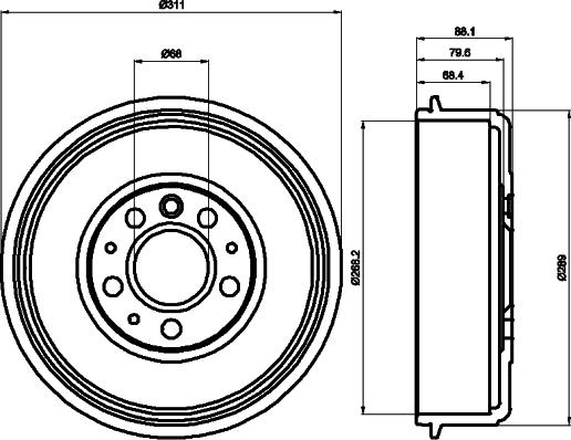 HELLA PAGID 8DT 355 301-721 - Bremžu trumulis ps1.lv