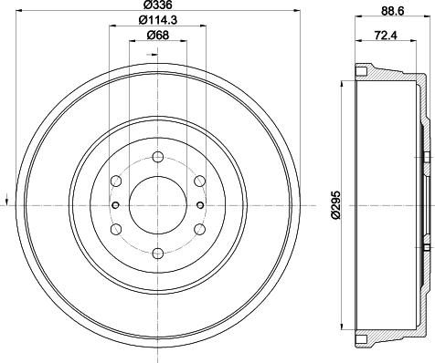 HELLA PAGID 8DT355303331 - Bremžu trumulis ps1.lv