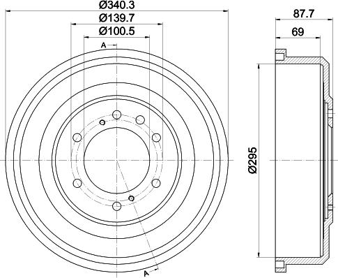 HELLA PAGID 8DT 355 302-621 - Bremžu trumulis ps1.lv