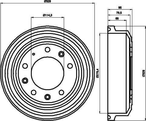 HELLA PAGID 8DT 355 302-371 - Bremžu trumulis ps1.lv