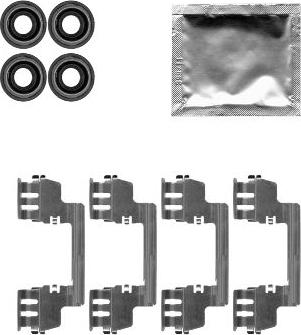 HELLA PAGID 8DZ 355 204-761 - Piederumu komplekts, Disku bremžu uzlikas ps1.lv