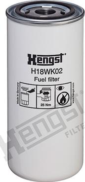 Hengst Filter H18WK02 - Degvielas filtrs ps1.lv