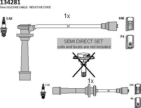 Hitachi 134281 - Augstsprieguma vadu komplekts ps1.lv