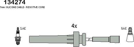 Hitachi 134274 - Augstsprieguma vadu komplekts ps1.lv