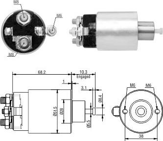 Hoffer 6646280 - Ievilcējrelejs, Starteris ps1.lv