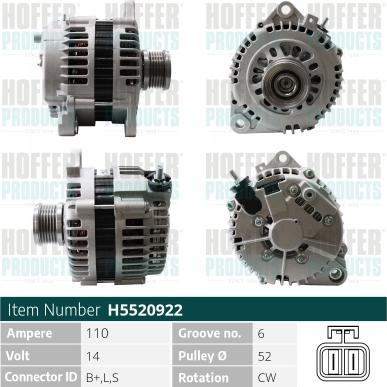 Hoffer H5520922 - Ģenerators ps1.lv