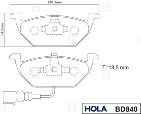 Hola BD840 - Bremžu uzliku kompl., Disku bremzes ps1.lv