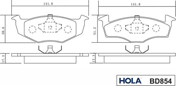 Hola BD854 - Bremžu uzliku kompl., Disku bremzes ps1.lv