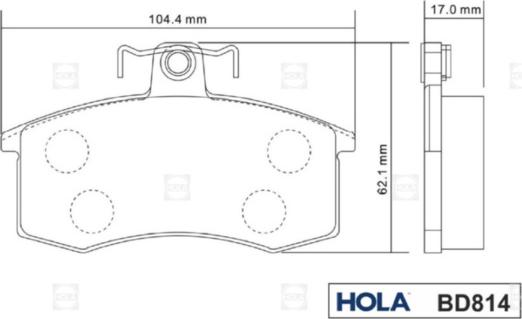 Hola BD814 - Bremžu uzliku kompl., Disku bremzes ps1.lv