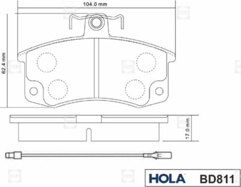 Hola BD811 - Bremžu uzliku kompl., Disku bremzes ps1.lv