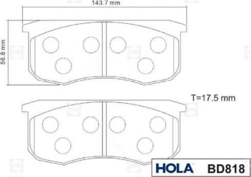 Hola BD818 - Bremžu uzliku kompl., Disku bremzes ps1.lv