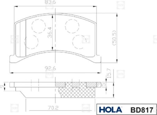 Hola BD817 - Bremžu uzliku kompl., Disku bremzes ps1.lv