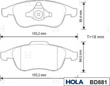 Hola BD881 - Bremžu uzliku kompl., Disku bremzes ps1.lv