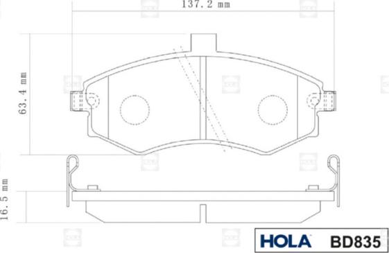 Hola BD835 - Bremžu uzliku kompl., Disku bremzes ps1.lv