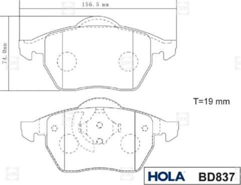 Hola BD837 - Bremžu uzliku kompl., Disku bremzes ps1.lv