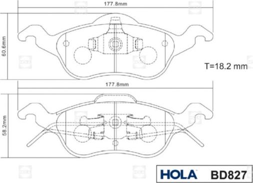 Hola BD827 - Bremžu uzliku kompl., Disku bremzes ps1.lv