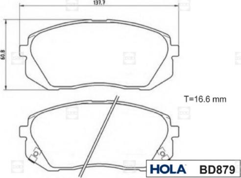 Hola BD879 - Bremžu uzliku kompl., Disku bremzes ps1.lv