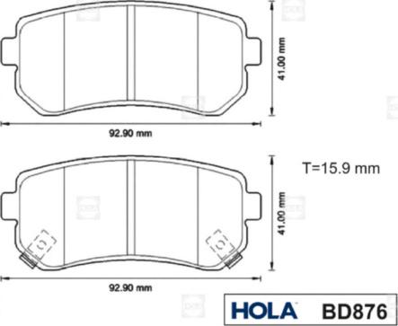 Hola BD876 - Bremžu uzliku kompl., Disku bremzes ps1.lv