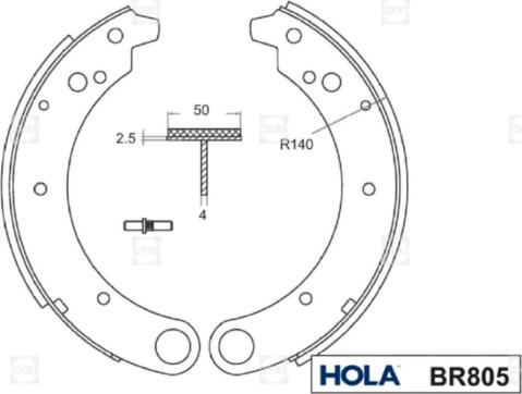 Hola BR805 - Bremžu loku komplekts ps1.lv