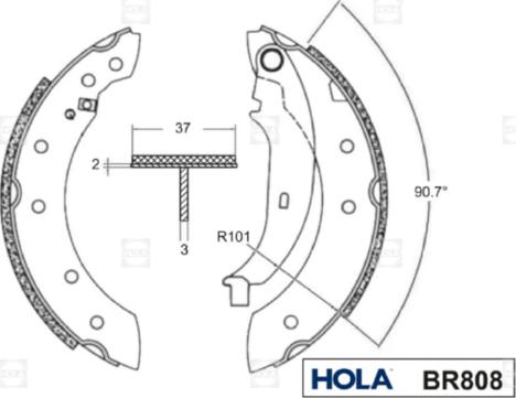 Hola BR808 - Bremžu loku komplekts ps1.lv