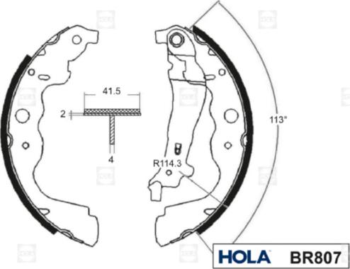 Hola BR807 - Bremžu loku komplekts ps1.lv