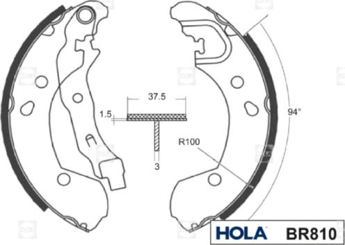 Hola BR810 - Bremžu loku komplekts ps1.lv