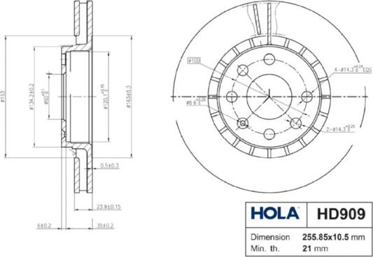 Hola HD909 - Bremžu diski ps1.lv