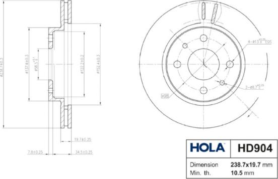 Hola HD904 - Bremžu diski ps1.lv