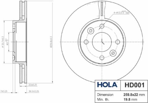 Hola HD001 - Bremžu diski ps1.lv