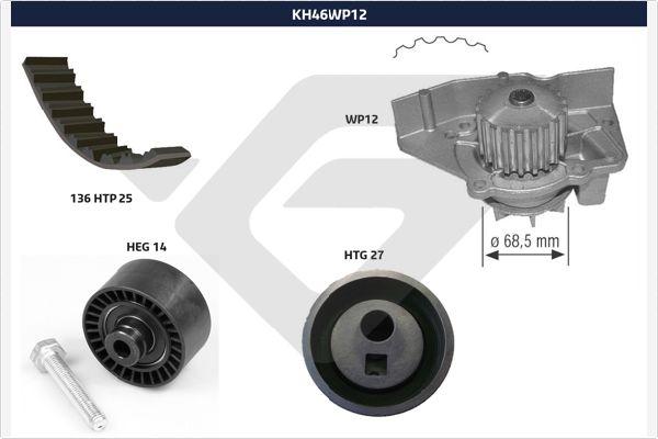 Hutchinson KH 46WP12 - Ūdenssūknis + Zobsiksnas komplekts ps1.lv