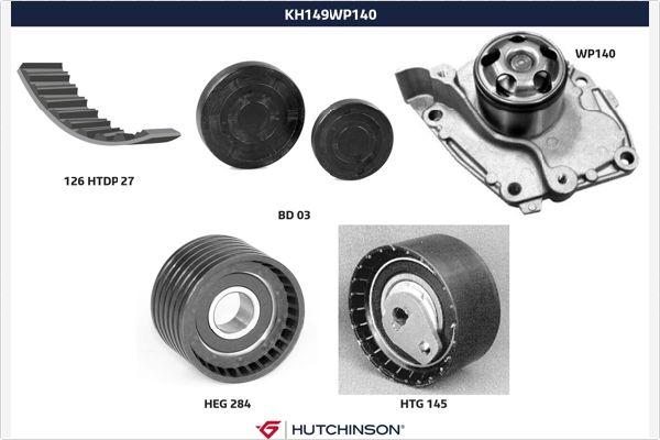 Hutchinson KH 149WP140 - Ūdenssūknis + Zobsiksnas komplekts ps1.lv