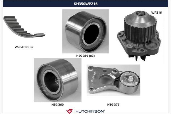 Hutchinson KH 350WP216 - Ūdenssūknis + Zobsiksnas komplekts ps1.lv