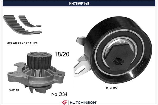 Hutchinson KH 73WP148 - Ūdenssūknis + Zobsiksnas komplekts ps1.lv