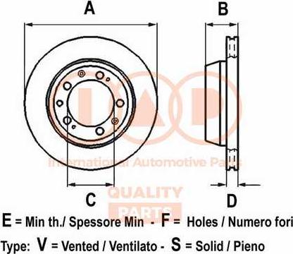 IAP QUALITY PARTS 709-17230 - Bremžu diski ps1.lv